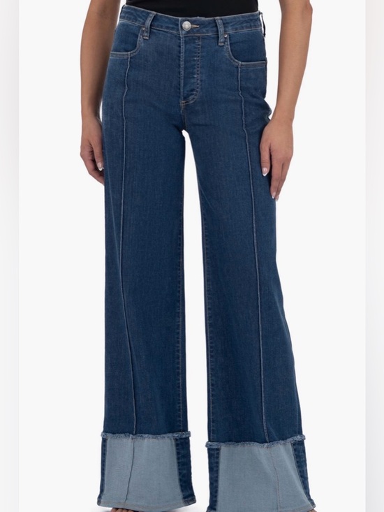 Kut from the Kloth Denim - KUT from the Kloth Margo Cuffed Pintuck Wide Leg Jeans-Size 8-NWT